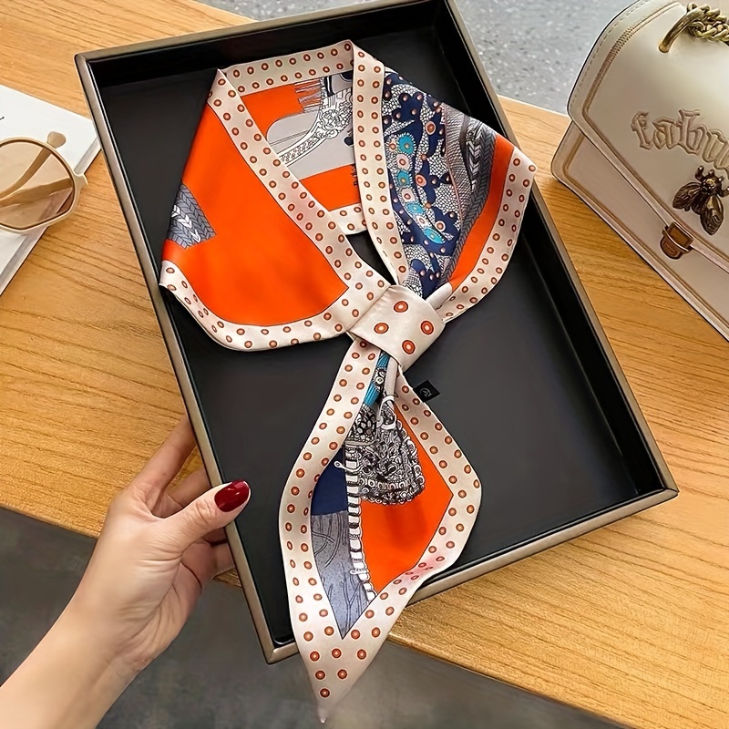 Ethnic Fashion Design - Boho Chic turuncu çiçek baskı sıska