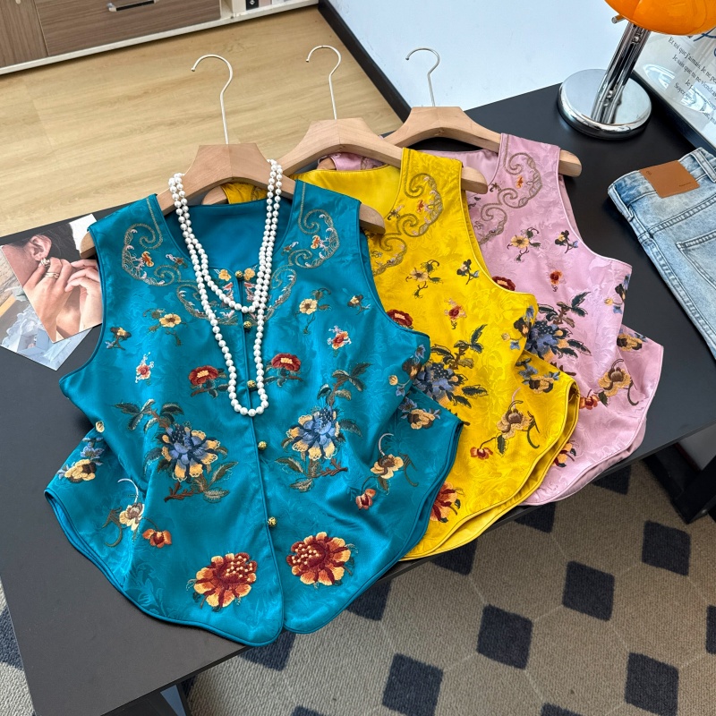 New Ethnic Fashion - Yeni Çin Tarzı, Ağır İşlemeli, Yuvarlak